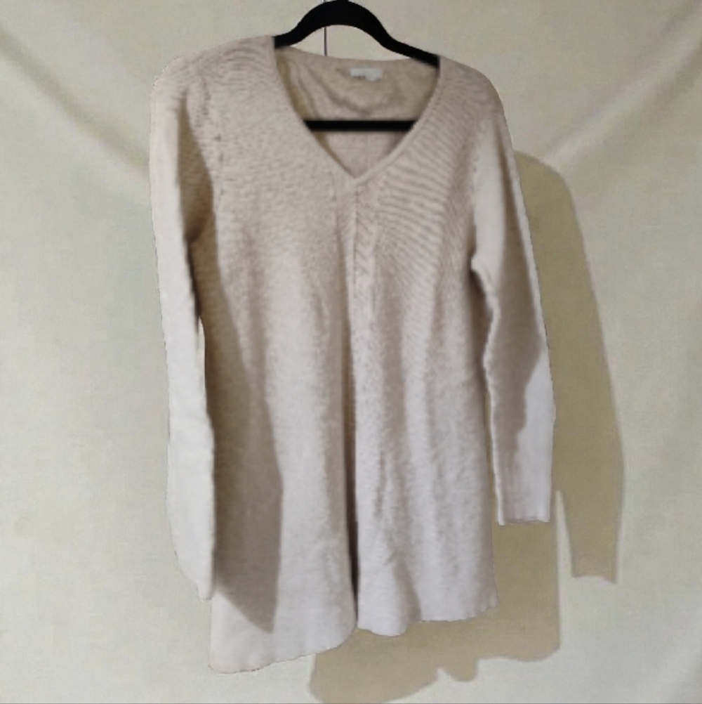 J. Jill Beige Cozy Textured Tunic Top Size M
